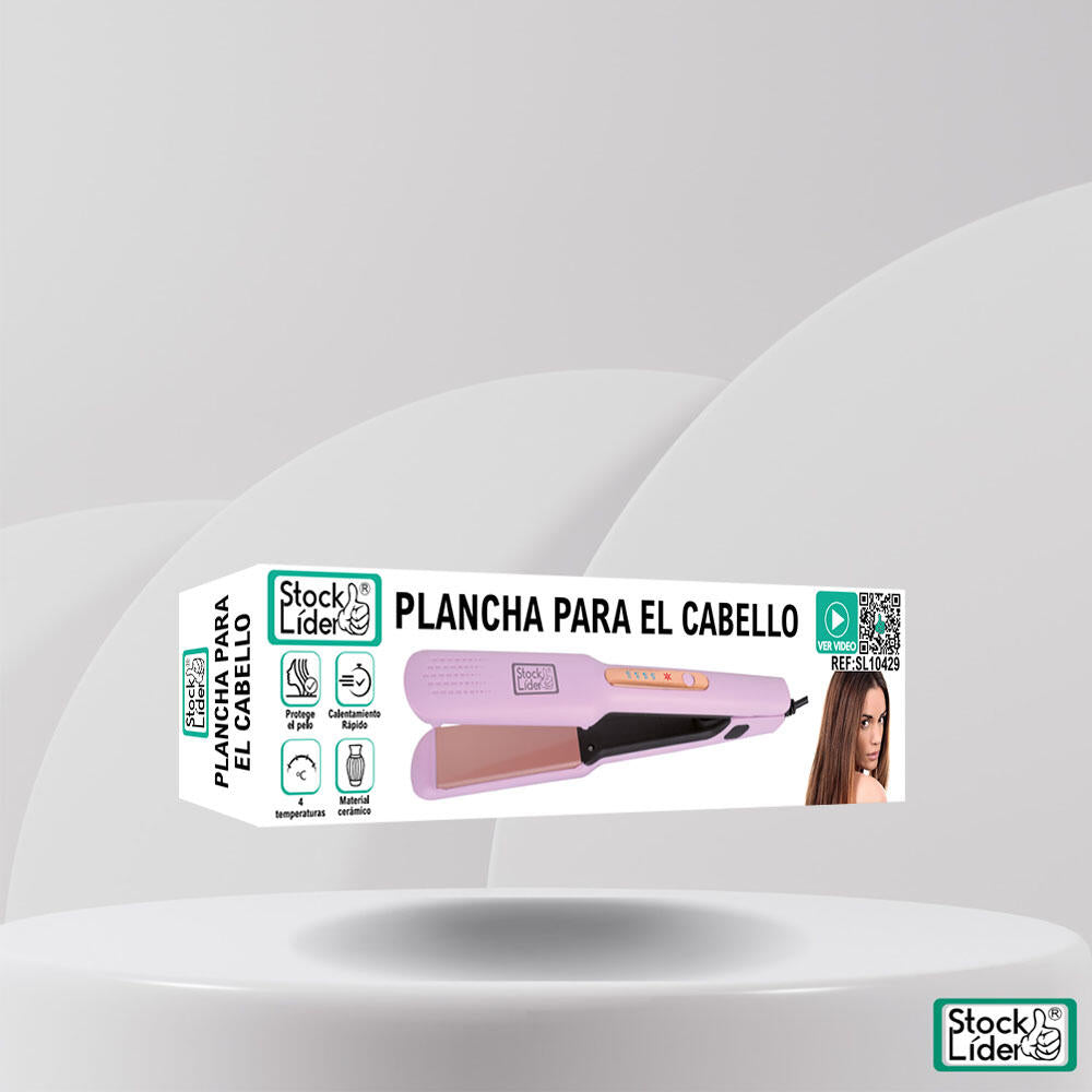 Prancha Alisadora de Cabelo Profissional con Placas de Cerámica – Alisado Perfecto y Brillo Natural en Minutos | 4 Niveles de Temperatura 160°–220° | Calentamiento Rápido | Cable Giratorio 360°