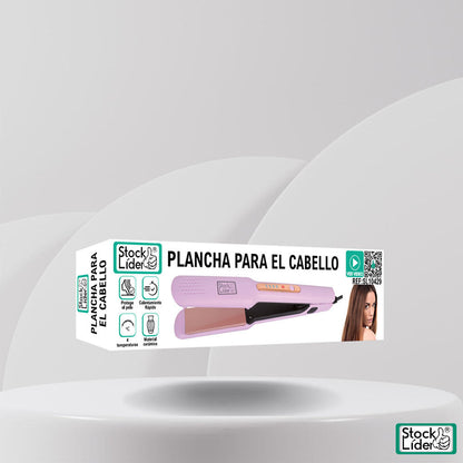 Prancha Alisadora de Cabelo Profissional con Placas de Cerámica – Alisado Perfecto y Brillo Natural en Minutos | 4 Niveles de Temperatura 160°–220° | Calentamiento Rápido | Cable Giratorio 360°